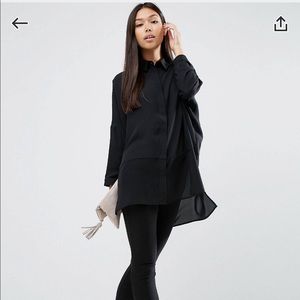 Asos design soft long sleeve shirt in sheer&solid